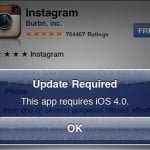 Instagram now requires iOS 4.0 or newer
