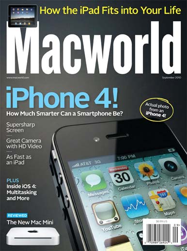 Cool Link: Sept 2010 Macworld’s iPhone 4 cover shot with an iPhone 4