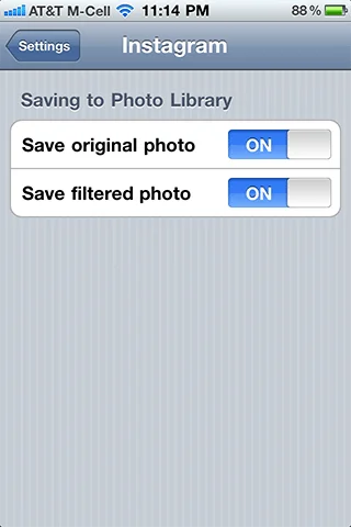 instagram settings panel iPhone