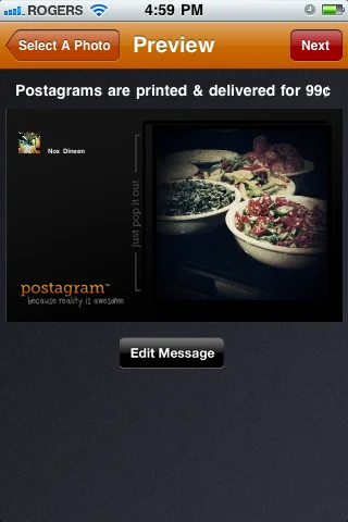 Postagram postcard creation