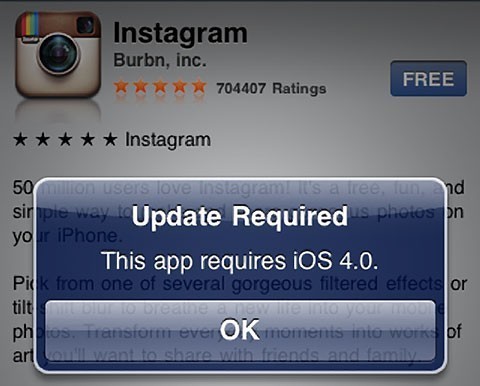 Instagram updated. No longer old iPhone-friendly