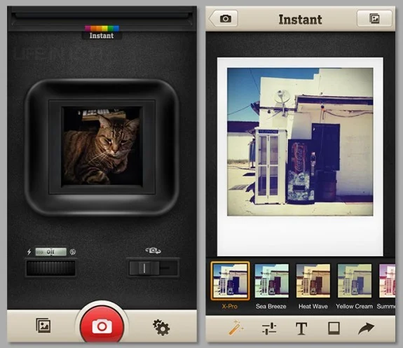 Instant, polaroid screenshot