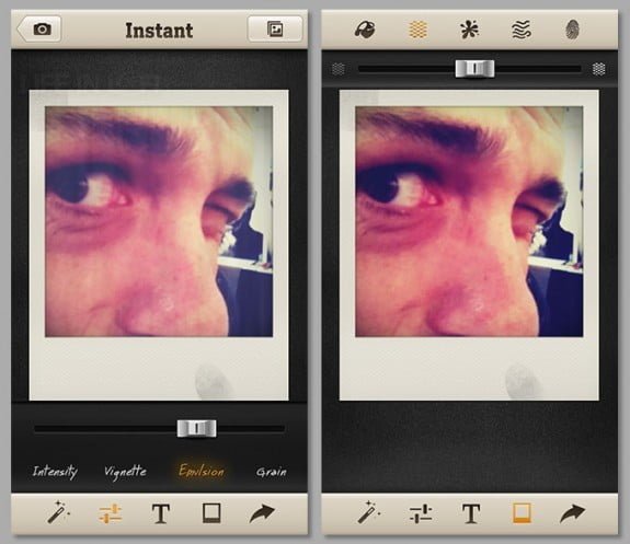 Instant's adjustable frame effects