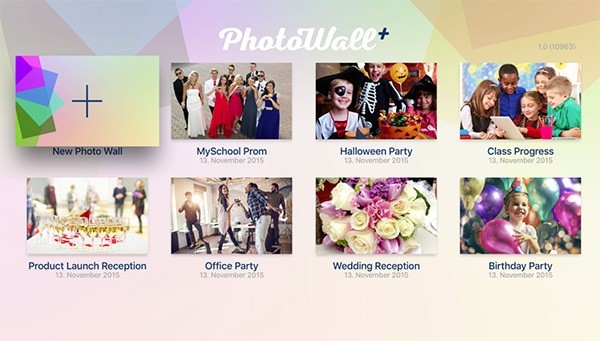 PHOTOWALL+ lets your guests photograph your holiday party